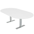 thumbnail image 1 of 7Ft Racetrack Conference Table Metal T Bases Data And Electric Module, 1 of 6