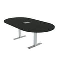 thumbnail image 1 of 7Ft Racetrack Conference Table Metal T Bases Data And Electric Module, 1 of 8