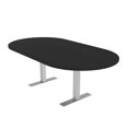 thumbnail image 1 of 7Ft Racetrack Conference Table Metal T Bases Data And Electric Module, 1 of 6