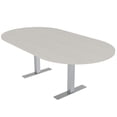 thumbnail image 1 of 7Ft Racetrack Conference Table Metal T Bases Data And Electric Module, 1 of 6