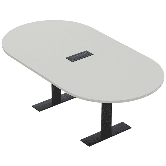 7Ft Racetrack Conference Table Metal T Bases Data And Electric Module