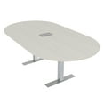 thumbnail image 1 of 7Ft Racetrack Conference Table Metal T Bases Data And Electric Module, 1 of 8