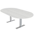 thumbnail image 1 of 7Ft Racetrack Conference Table Metal T Bases Data And Electric Module, 1 of 6