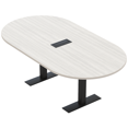 thumbnail image 1 of 7Ft Racetrack Conference Table Metal T Bases Data And Electric Module, 1 of 8