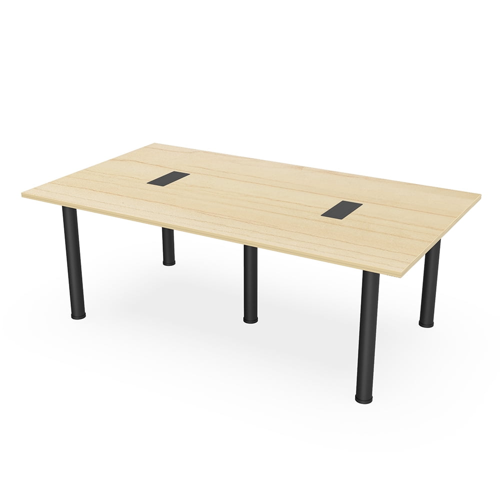 7Ft Rectangle Conference Room Table Power And Data Post Legs