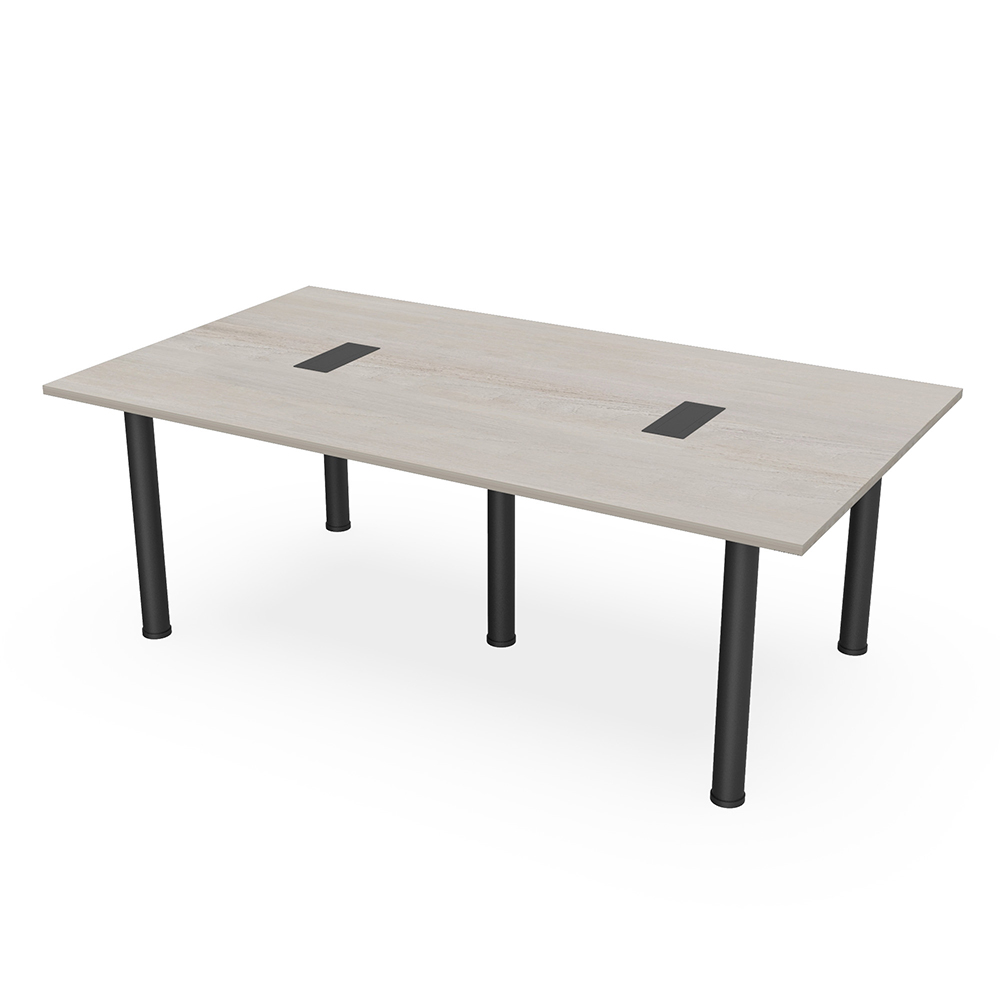 7Ft Rectangle Conference Room Table Power And Data Post Legs
