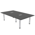 thumbnail image 1 of 7Ft Rectangle Conference Room Table Power And Data Silver Post Legs, 1 of 7