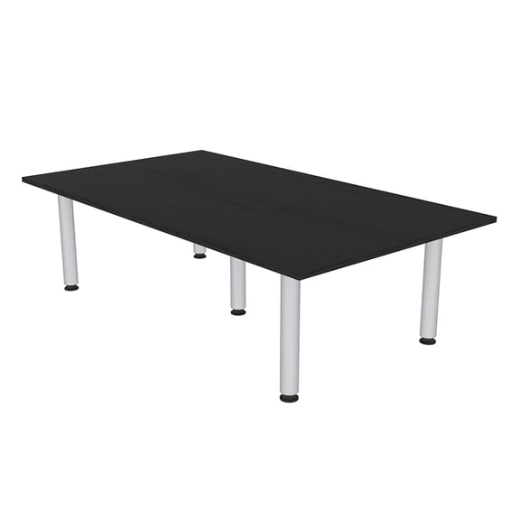 7Ft Rectangle Conference Room Table Power And Data Silver Post Legs