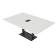 thumbnail image 1 of 7Ft Rectangular Conference Room Table Power And Data Square Metal Base, 1 of 7