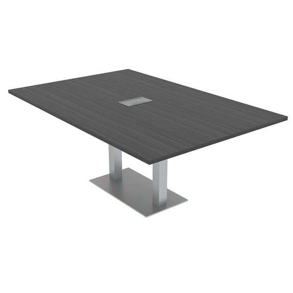 7Ft Rectangular Conference Room Table Power And Data Square Metal Base