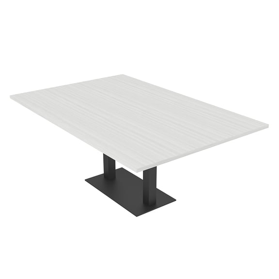 7Ft Rectangular Conference Room Table Power And Data Square Metal Base