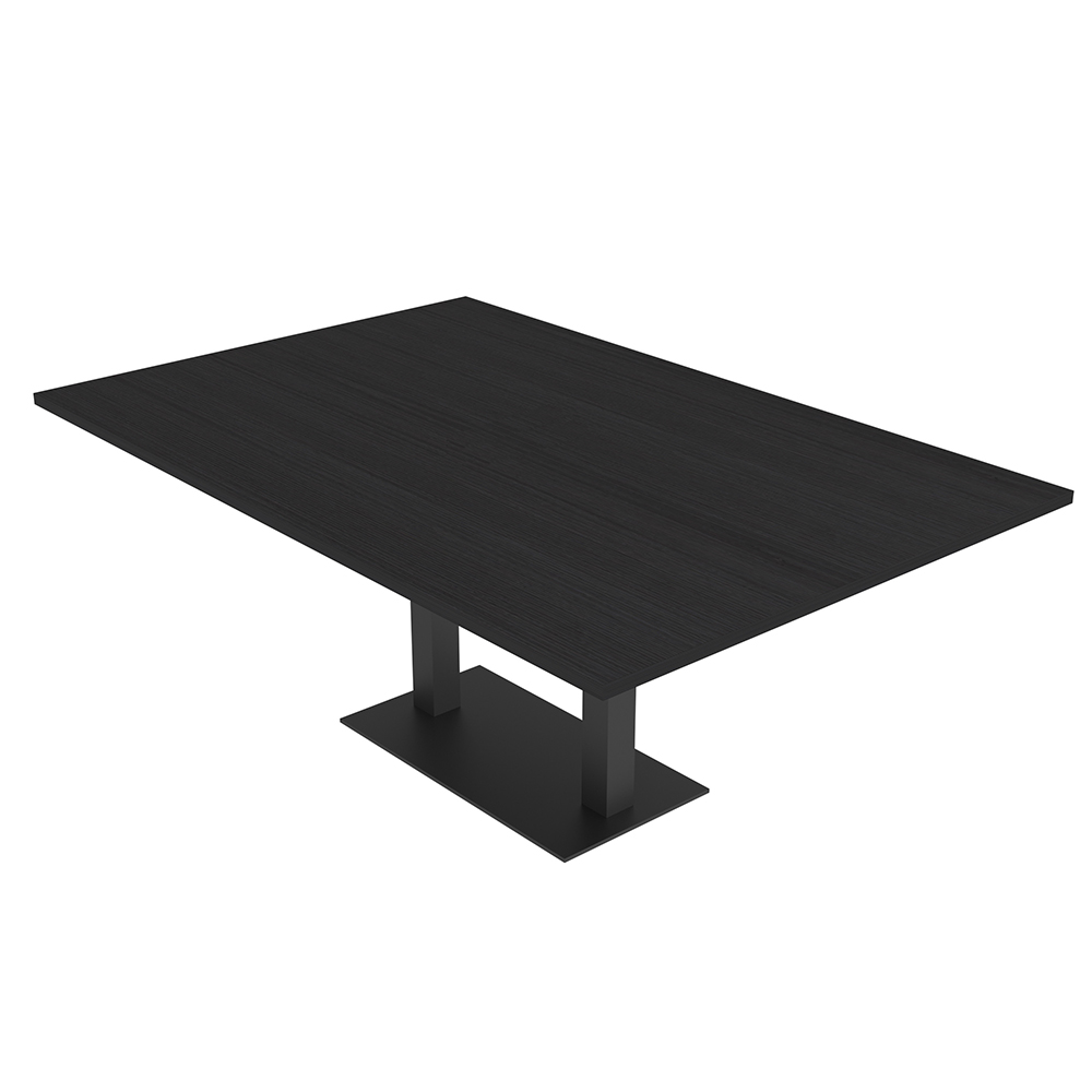 7Ft Rectangular Conference Room Table Power And Data Square Metal Base