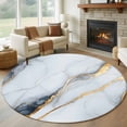 thumbnail image 1 of 7Ft Round Rug, Gray Marble Non-Skid Rubber Backing Large Area Rugs - Living Room Bedroom Home Office, Modern Ink Painting Art Abstract Indoor Floor Mat Carpets Washable Rug, 1 of 9