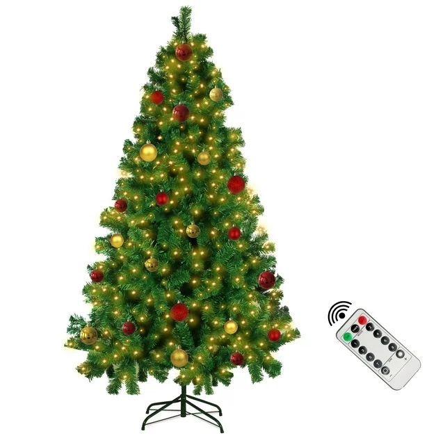 7Ft USB Artificial Christmas Trees Xmas Detachable Tree with 1000