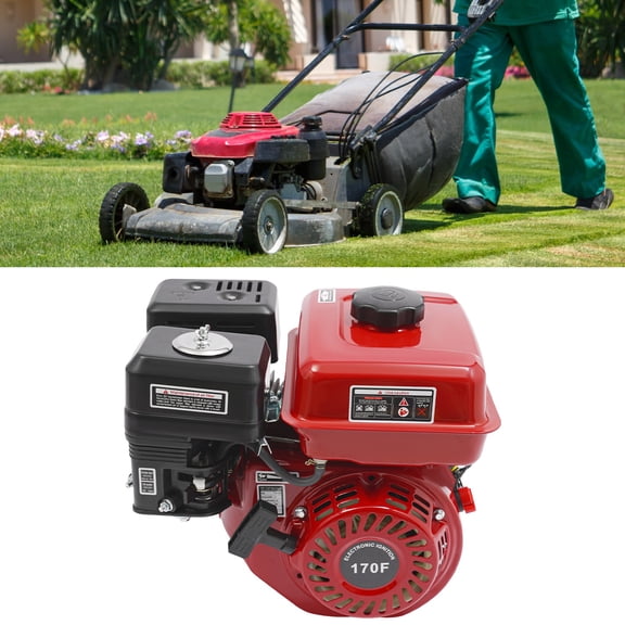 7HP 170F Four Stroke Gas Engine, Gasoline Engine, 4KW 3600 RPM Horizontal Shaft Engine, Air Cooled, for Generator, Pump, Pressure Washer, Tiller, Go Kart, Durable Aluminum and Iron