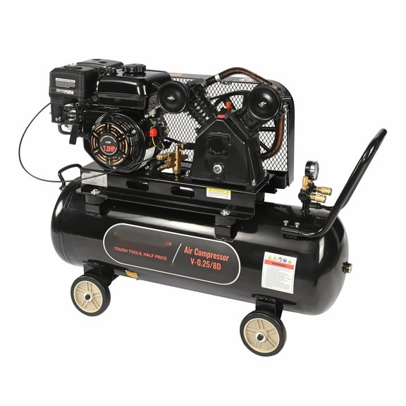 7HP Gas Air Compressor 21 Gallon, 9CFM@115PSI Portable Gas Powered Air Compressor with Wheels for Construction, Workshop, Nail Gun, Impact Wrench