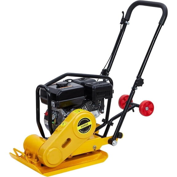 7HP Plate Compactor, 212CC Gas Engine Jump Jack Compactor, 4200 Lb Compacting Force, 5600 VPM Pavement 22.1x15.9 Inch Plate Compactor for Sidewalks, Asphalt, Pavers, Landscaping