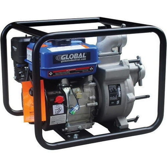 7HP Portable Gasoline Trash Pump, 2" Intake/Outlet
