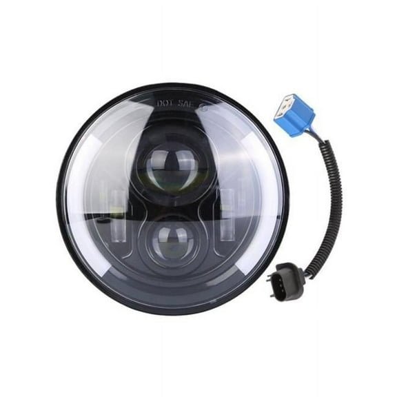7In 40W Round LED Headlight 3800LM Halo Car Headlamp with DRL Turn Light High Low Beam Fit for Honda Yamaha Motorcycle Jeep Wrangler TJ JK CJ