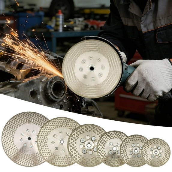 Angle Grinding Wheel 4½ Plus+ – Elektroplattierter Diamant, Dual-Grit Turbo, Für Metall, Stein, Beton & Fliesen, Inkl. Handschuhe (Set 2)