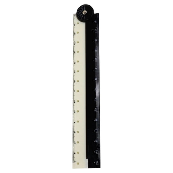 7In Black Folding Ruler with Angle Protractor and Scale Design, Portable Multifunctional Measuring Tool for Home Use, 1Pcs