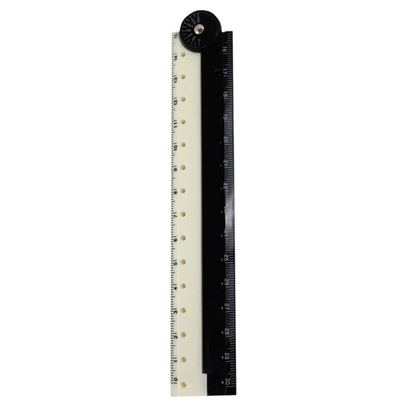 7In Black Folding Ruler with Angle Protractor and Scale Design, Portable Multifunctional Measuring Tool for Home Use, 1Pcs
