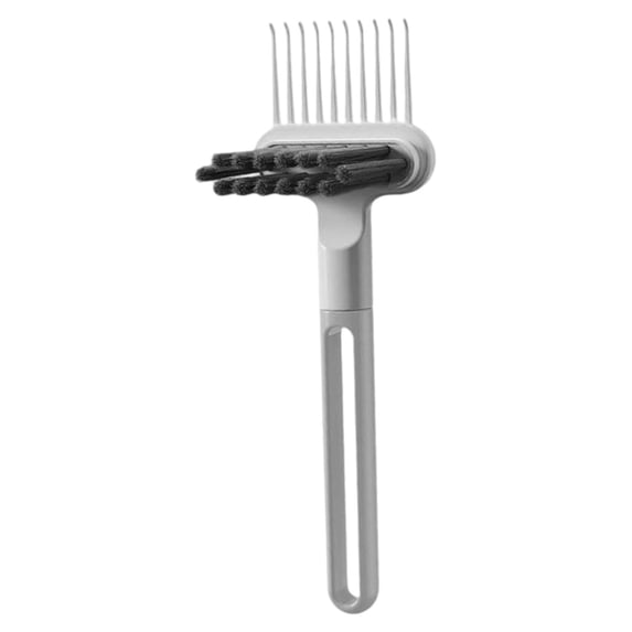 7In Grey Hairbrushs Cleaner Tool 2 in 1 Comb Cleaning Brush Rake Portable for Curly Hair and All Brush Types Salon Home, 1Pcs