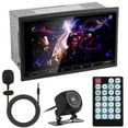 thumbnail image 1 of 7In Universal Wireless Car MP5 Player 1080P Video Player Stereo Audio FM Radio Aux/USB Input with Rear View Camera Remote Control - Black, 1 of 1