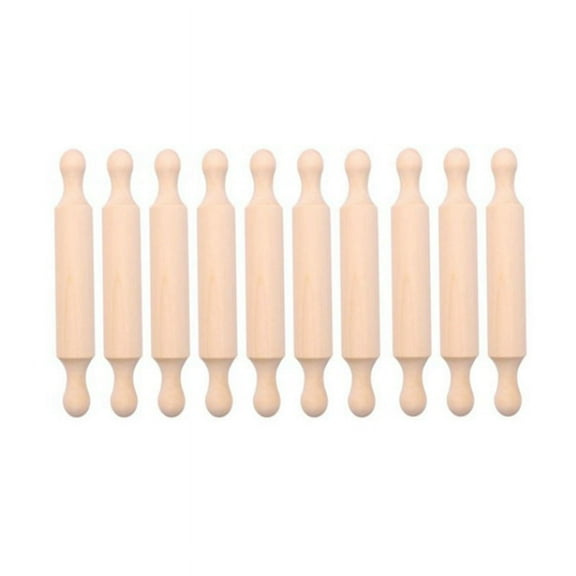 7In Wooden Mini Rolling Pin Long Kitchen Baking Small Dough Rolling Pin for Children Fondant Pastry Pizza Crafting 10Pcs