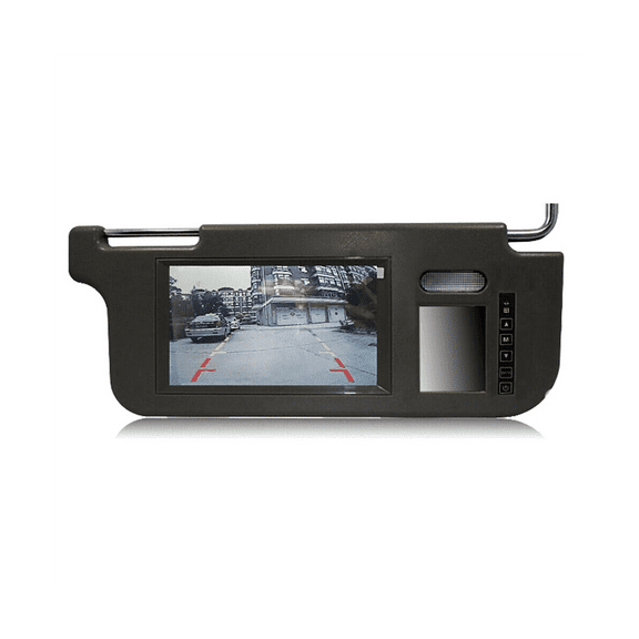 7Inch Black Car Right Sun Visor Rear View Mirror Screen LCD Monitor 2 Channel Video
