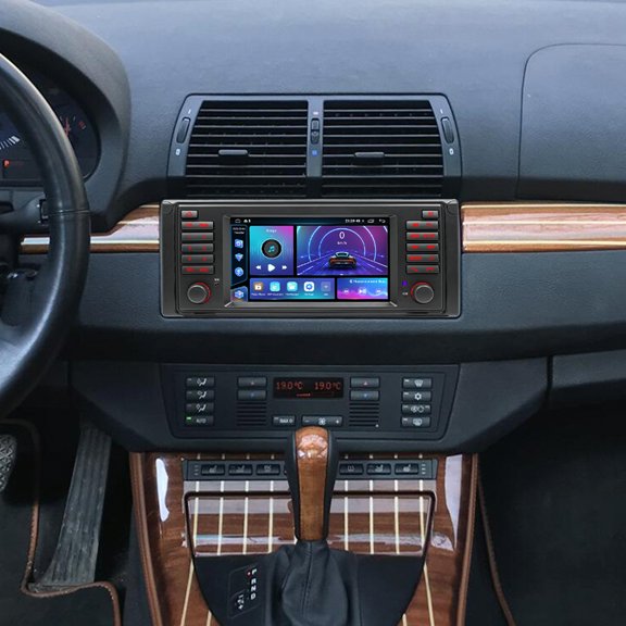 7Inch Car GPS Navi Head Unit Android 13 Bluetooth 5.1 Driving Recorder with Carplay and Android Auto SWC DAB Player 2GB+32GB Radio Compatible for BMW E53 1996-2007, for BMW E39 1999-2003