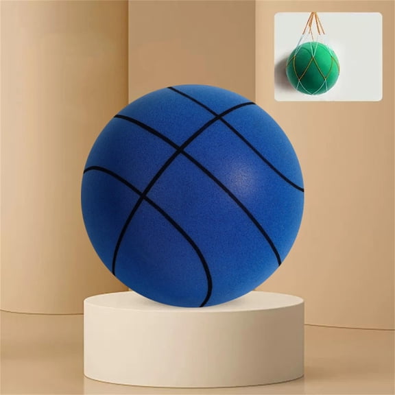 7Inch Flocked Silent Basketball with PU Leather, Anti-Skid Indoor Practice Ball for kidds, Quiet Bouncing without Residue