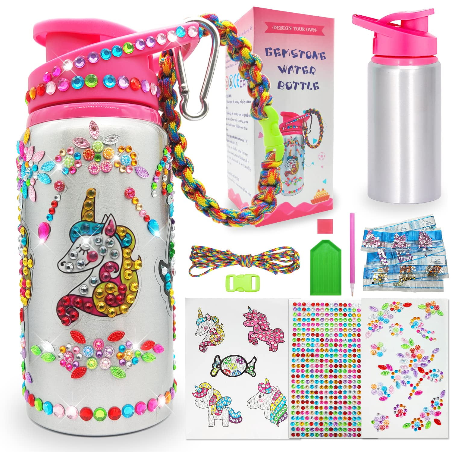 Purple Ladybug Cute School Water Bottles for Girls Age 6-8 Cool 8