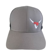 7K Roping Cap #1 - Offset Logo Gray with Black Mesh