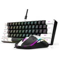 thumbnail image 1 of 7KEYS Wired RGB Gaming Keyboard and Mouse Combo,  61 Keys true RGB 14 Mode of Backlight, 3200 DPI Gaming Mouse, Mini Keyboard with Membrane Switch Comfort Use for PC Computer Laptop, 1 of 10