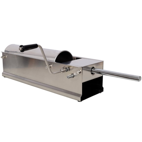 , 7L/15LBS Horizontal Sausage Stuffer,Stainless Steel,Manual Sausage Maker,With 4PCS Filling Nozzles, For Home & Commercial Use, Silver ,Stainless Steel ,