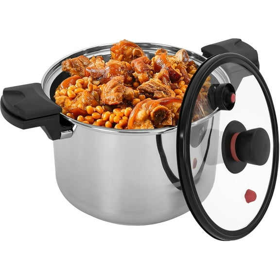 7L/7.4Qt Multifunctional Pressure Cooker, Stainless Steel 60Kpa Pressure Pot, Suitable for Gas Cookers, Induction Cookers, and Electric Hob, and Can be Used to Stew and Cook Various Delicacie