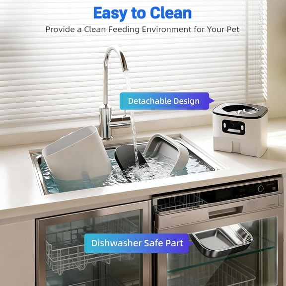 7L Automatic Cat & Dog Feeder for 2 Cats – Dual 2K Cameras with Night Vision, 5G WiFi Smart App Control, Two-Way Audio, Privacy Masking, Stainless Steel Bowls