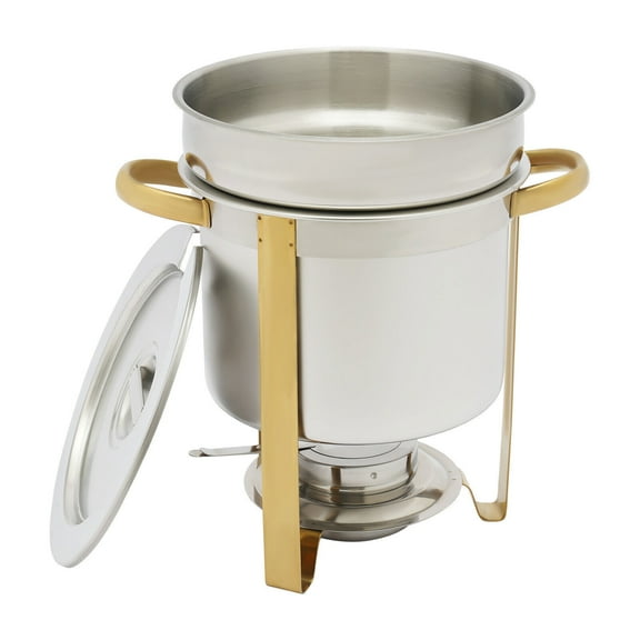 7L Chafing Dish Buffet Catering Stainless Steel Food Warmer Stews Soups Warmer Pot with Lid, Commercial Soup Pot for for Home Party, Buffets, Wedding, Banquet