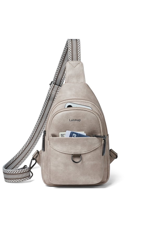 7L Crossbody Sling Bag, Anti-Theft Travel Chest & Belt Bag for Women and Men, Faux Leather