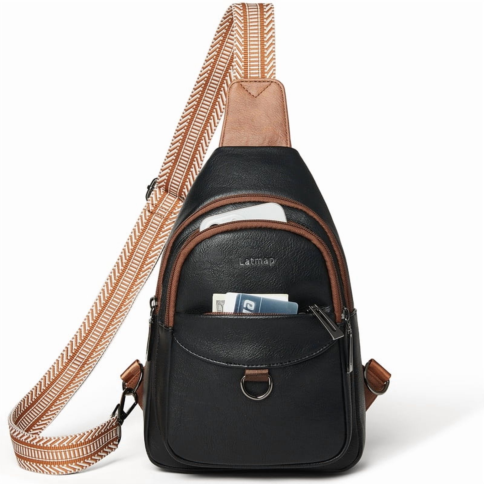 7L Crossbody Sling Bag, Anti-Theft Travel Chest & Belt Bag for Women and Men, Faux Leather