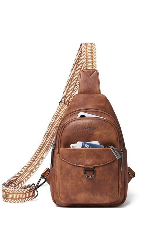 7L Crossbody Sling Bag, Anti-Theft Travel Chest & Belt Bag for Women and Men, Faux Leather