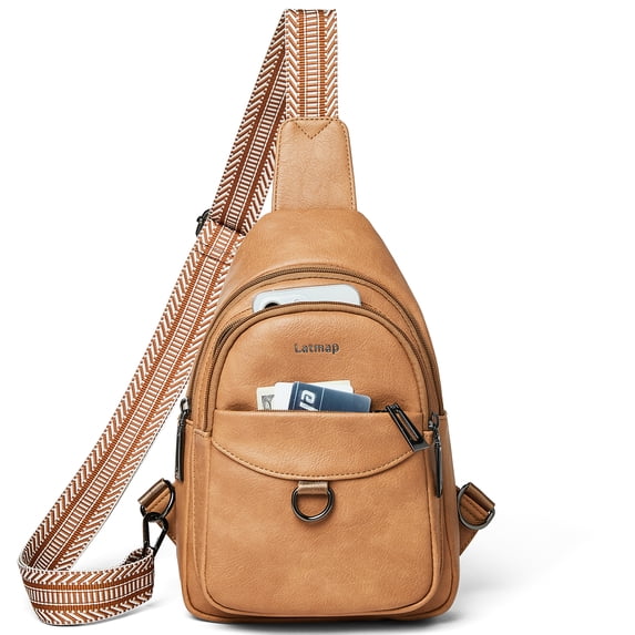 7L Crossbody Sling Bag, Anti-Theft Travel Chest & Belt Bag for Women and Men, Faux Leather