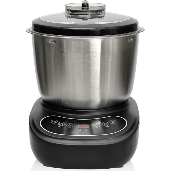 7L Electric Dough Mixer for Bread and Pizza Dough, Dough Maker Featuring a Ferment Function.304 Stainless Steel Whisk and a Top Small Window for Easy Add Water and Seasoning(Black)