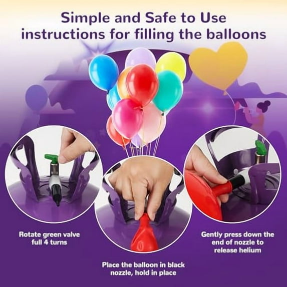7L Helium Tank for Balloons at Home Premium Helium Gas Tank Pump Kit 99.99% Pure Helium Gas Up to 30 Latex Balloons Ribbons (1 Pack)