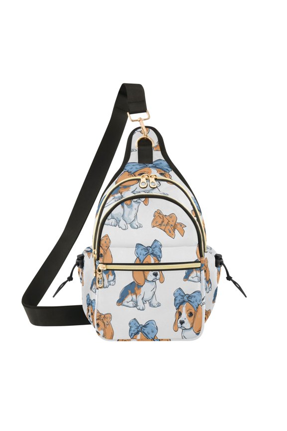 7L Large Capacity Crossbody Shoulder Bag with Adjustable Strap Multi Pocket Sling Bag for Commute Travel Outdoor Activities Beagle
