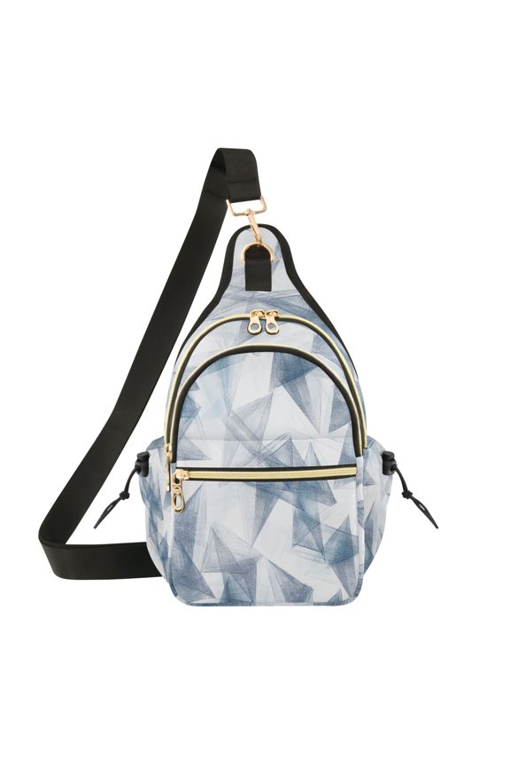 7L Large Capacity Crossbody Shoulder Bag with Adjustable Strap Multi Pocket Sling Bag for Commute Travel Outdoor Activities Cartoon Triangle Pattern