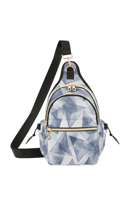 7L Large Capacity Crossbody Shoulder Bag with Adjustable Strap Multi Pocket Sling Bag for Commute Travel Outdoor Activities Cartoon Triangle