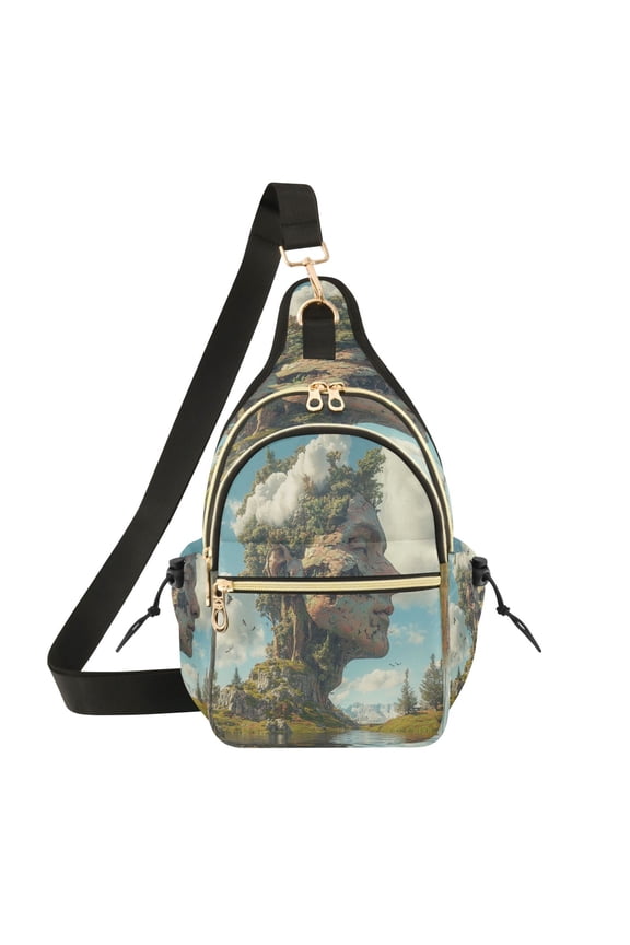 7L Large Capacity Crossbody Shoulder Bag with Adjustable Strap Multi Pocket Sling Bag for Commute Travel Outdoor Activities Super Cool Stone