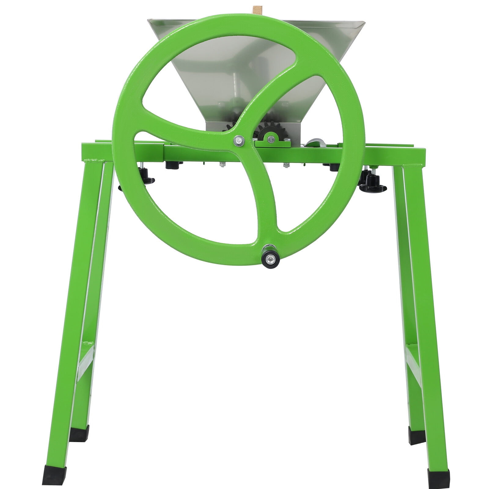 , 7L Manual Juicer Grinder With stand,Portable Fruit crusher with wheel Stainless Steel fruit Scratter Pulper for Wine and Cider Pressing, Green ,Steel ,